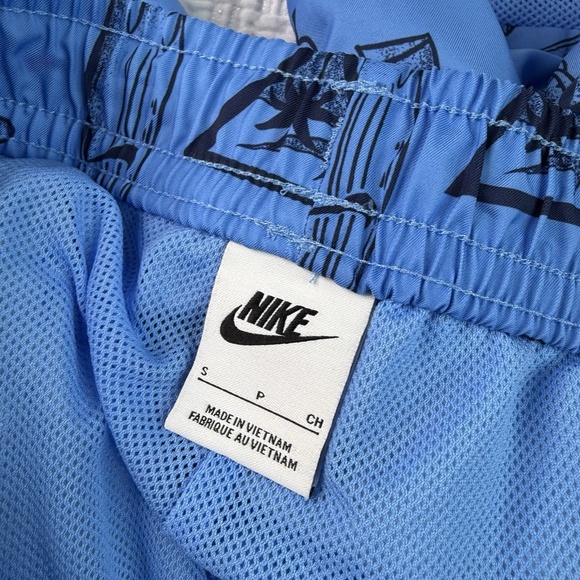 Nike Sportswear Men's Club Woven Track Shorts Nylon Shiny Blue Print Sz S Rare - Picture 5 of 10